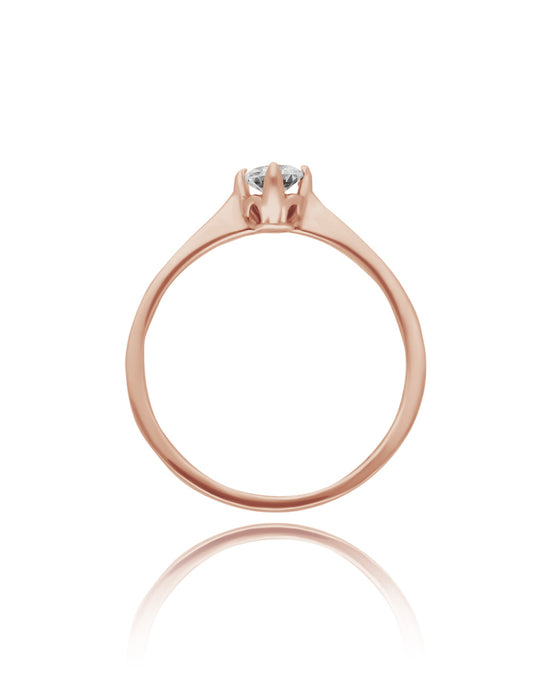 Lahia ring in 18k rose gold with zirconia 