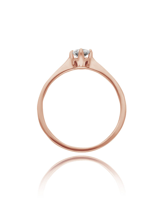 Lahia ring in silver with rose gold plating with zirconia 