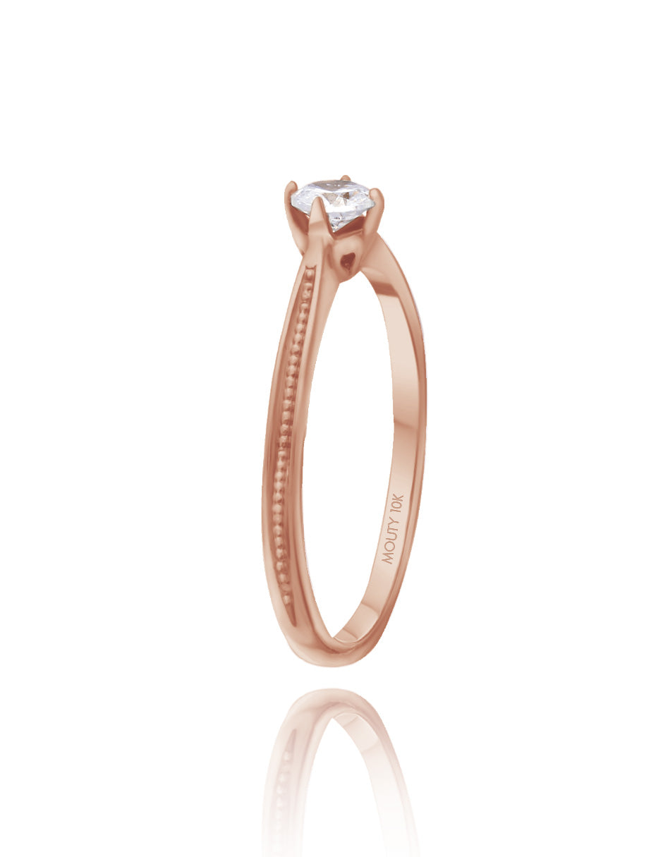 Lahia ring in silver with rose gold plating with zirconia 