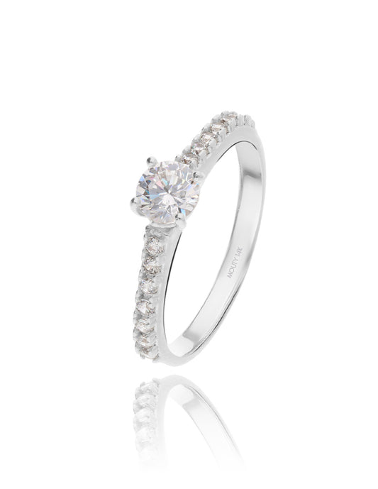 London ring in 14k white gold with zircons