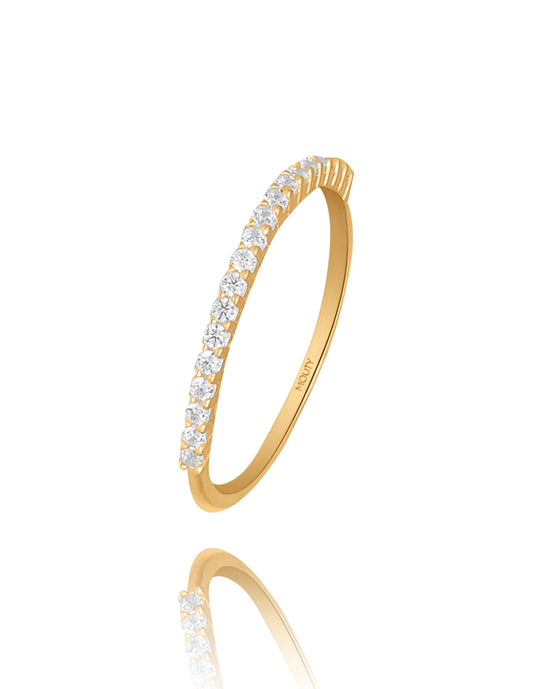 Half churumbela Maybe ring in 18k yellow gold with zircons