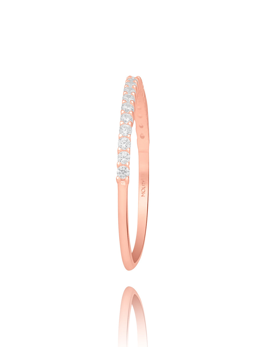 Half churumbela Maybe ring in 14k rose gold with zircons