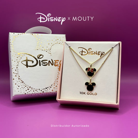 Minnie and Mickey Duo Necklace in 10k yellow gold Disney®️