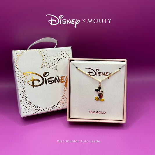 Collar Mickey completo esmaltado en oro amarillo 10k Disney®️