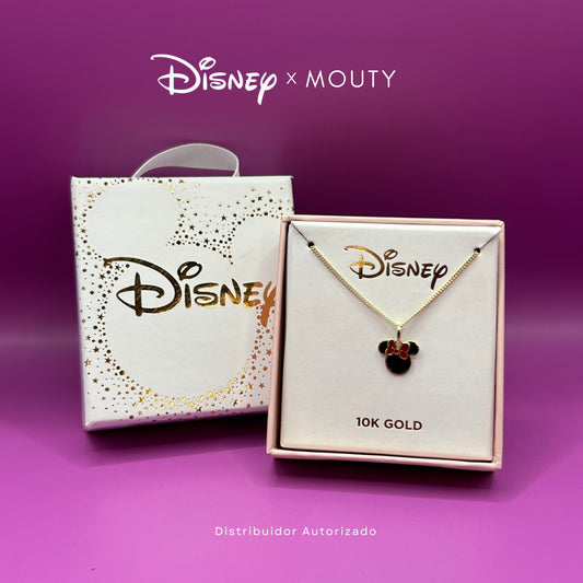 Disney®️ 10k yellow gold enameled Minnie necklace