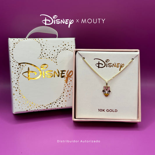 Disney®️ 10k yellow gold enameled Daisy Duck necklace