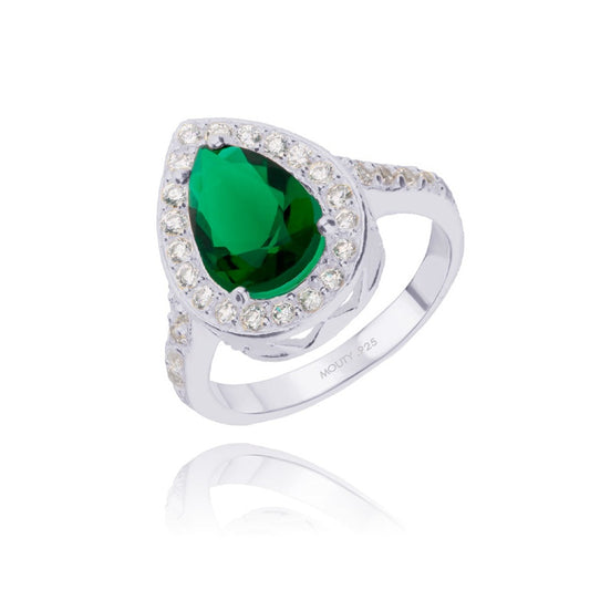 Polet ring in silver with green zirconia inspired by Hurrem 