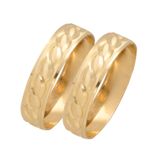 Par de argollas Ed-Slim 5mm en oro amarillo 10k hueca