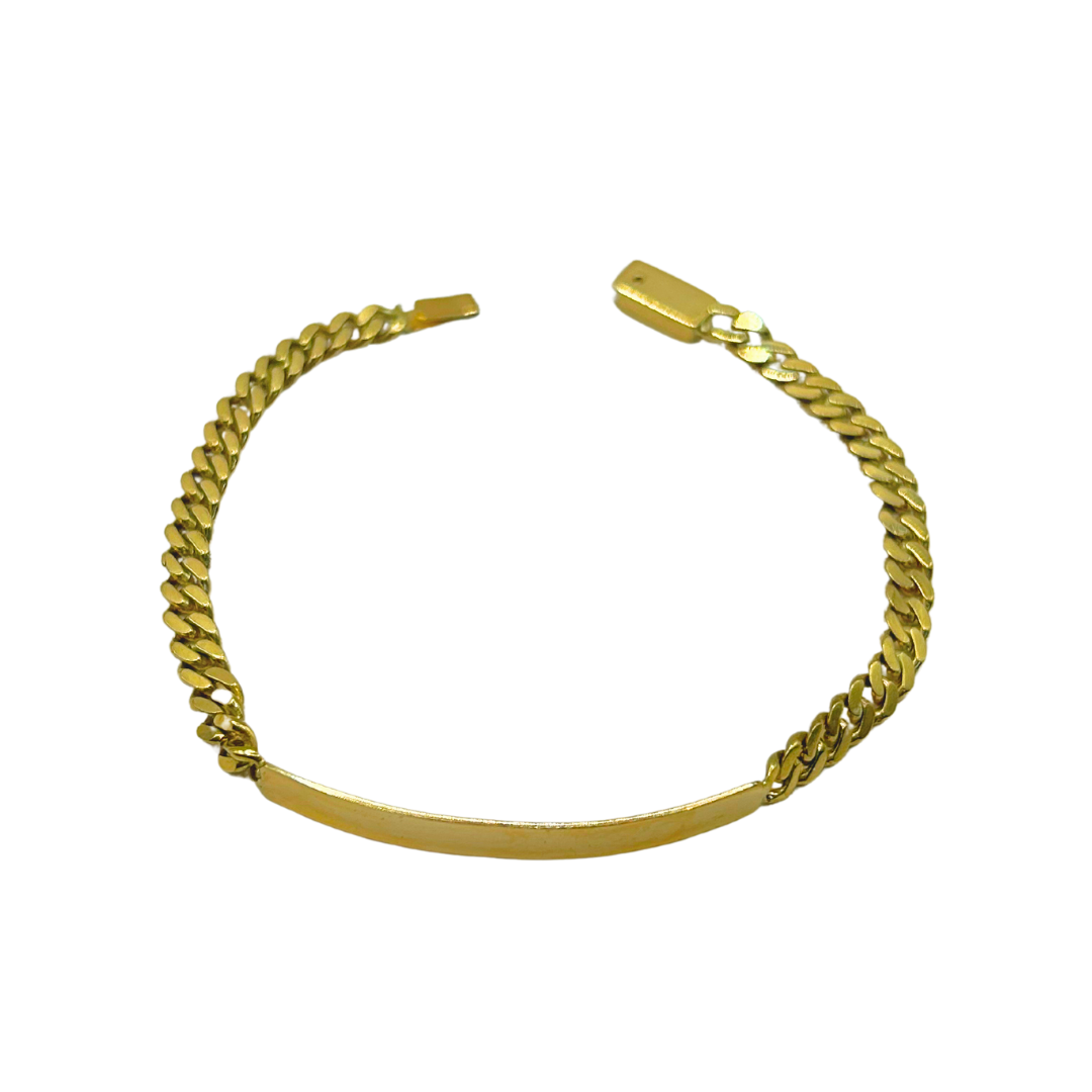 Esclava Unisex Barbada 5mm 8gr Solido En Oro Amarillo 10k