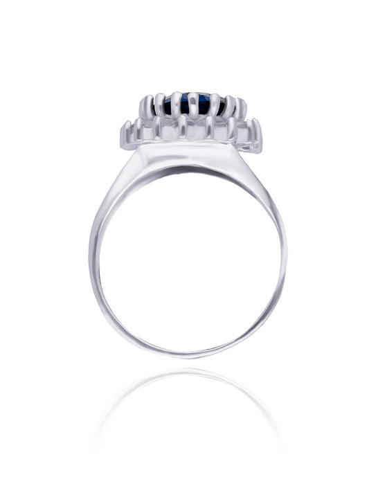 Renata ring in silver with blue zirconia (Lady Di)