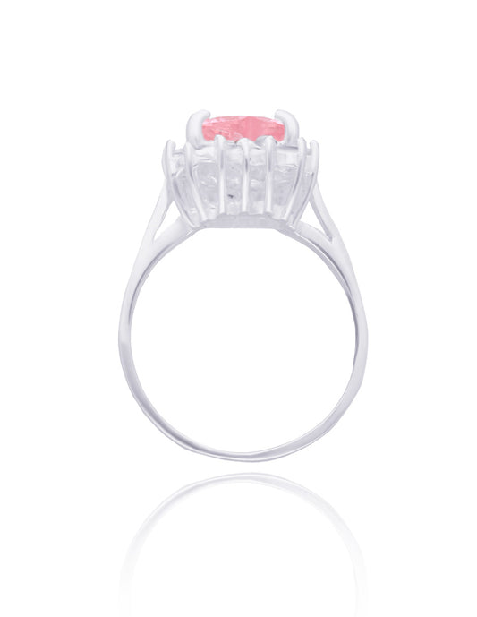 Serena Ring in 10k White Gold with Pink Zirconia Inspired by Sailor M.