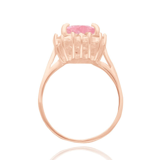 Anillo Serena en plata con baño de oro rosa Inspirado en Sailor M. con circonia rosa