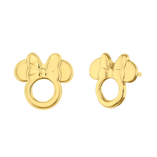 10k yellow gold crown heart studs with zircons Disney®️