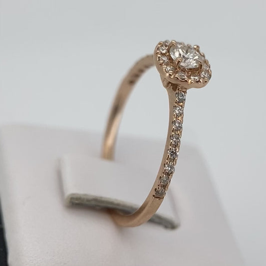 Ring in 14k rose gold with diamonds Mod: OF1692