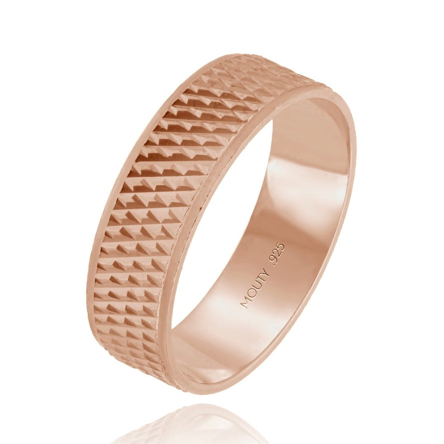 Liam ring in silver with rose gold plating