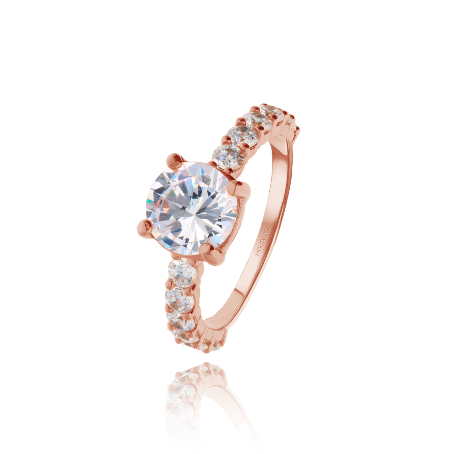 Cassie ring in 10k rose gold with zircons