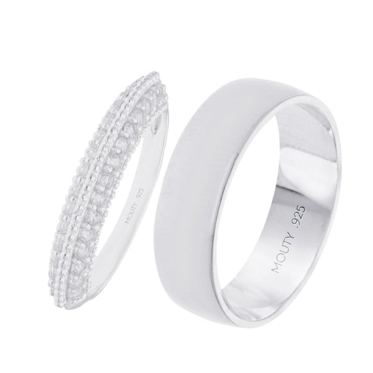 Willow-Elsie Ring Duo in Silver with Zirconia 