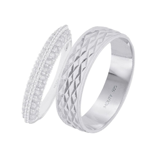 Mateo-Elsie Ring Duo in Silver with Zirconia