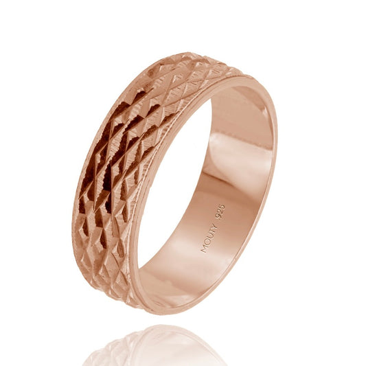 Mateo ring in silver with rose gold plating