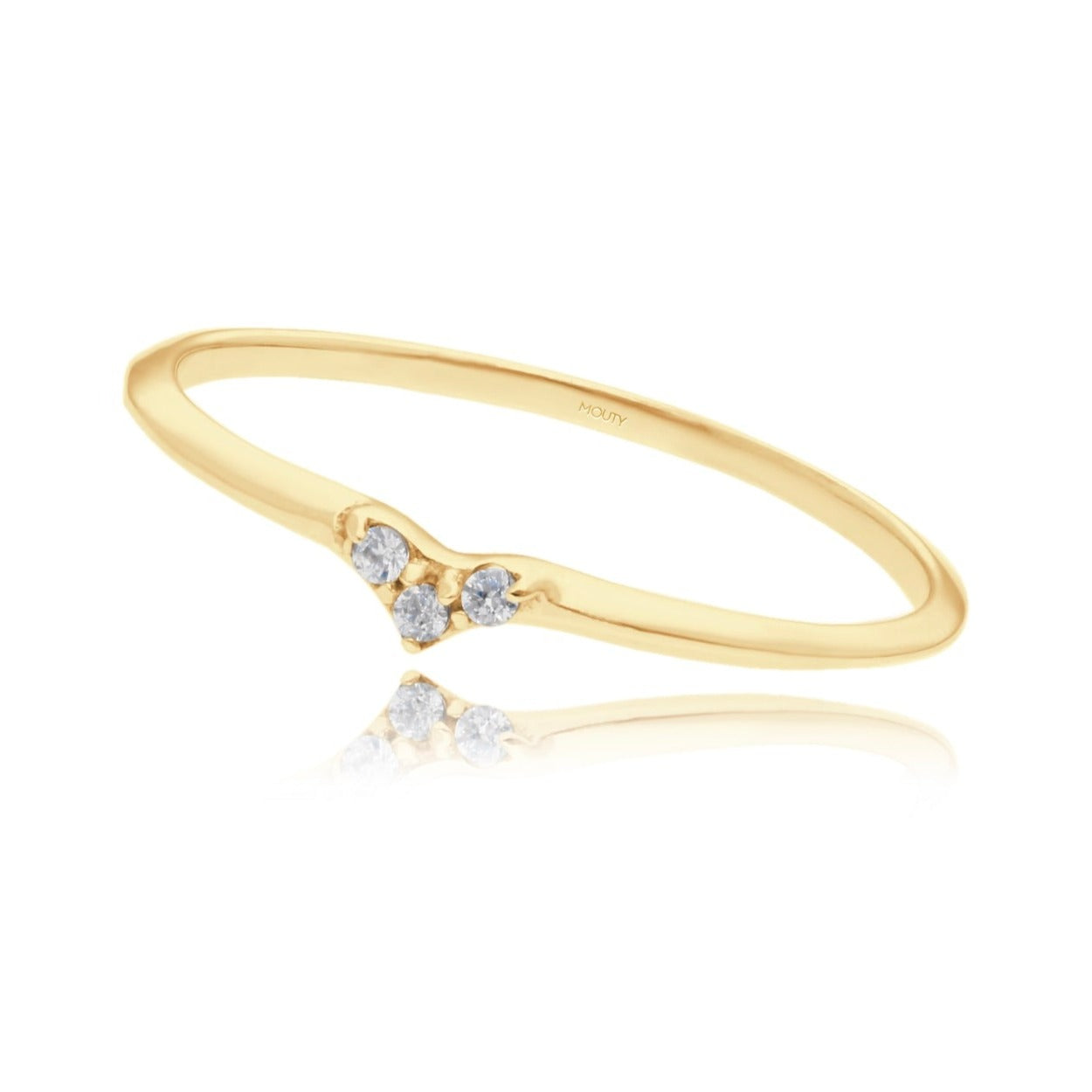 Angeline ring in 18k yellow gold with zircons