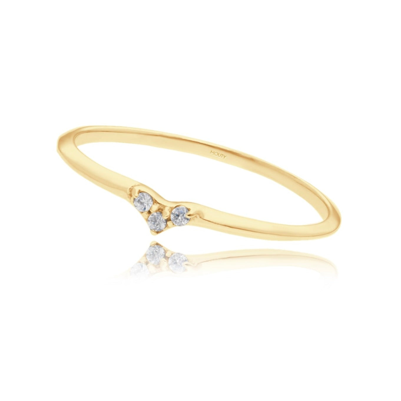 Angeline ring in 18k yellow gold with diamonds