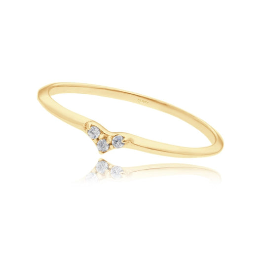 Angeline ring in 18k yellow gold with diamonds