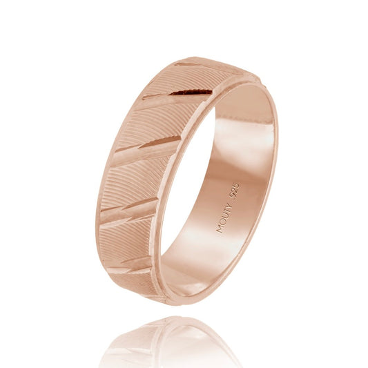 Richard ring in silver with rose gold plating