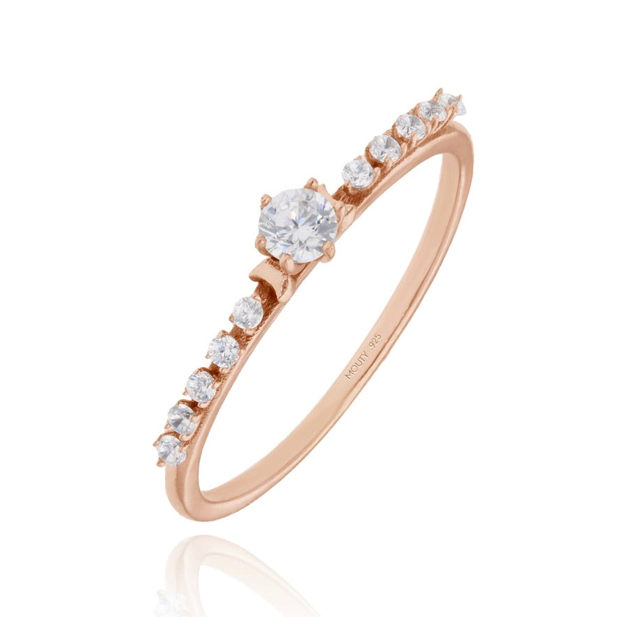 Danielle ring in silver with rose gold plating