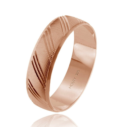 Milan ring in silver with rose gold plating