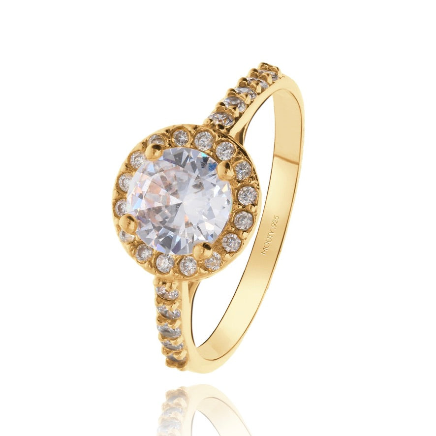 Adelaide ring in silver with yellow gold plating 