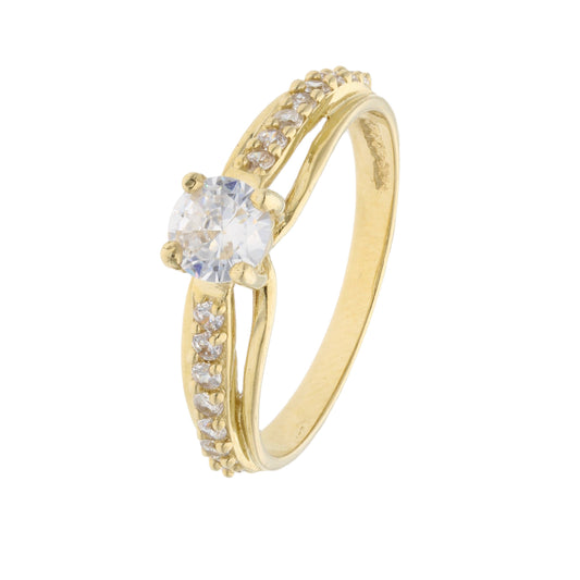 10k Yellow Gold Ring with Zirconia Cod: MAN156 