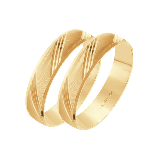 Pair of lightweight Charles hoops in 10k yellow gold (5mm) 