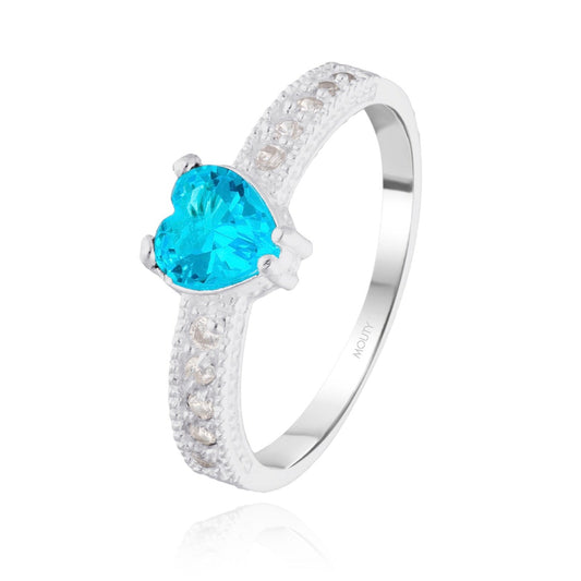 Fanny ring in silver with sky blue zirconia