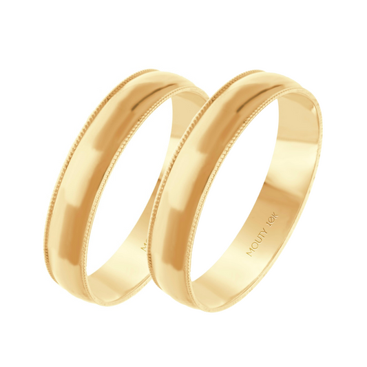 Pair of lightweight Ellis hoops in 10k yellow gold (4mm) 