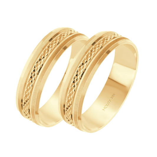 Pair of light Harold hoops in 10k yellow gold (5mm) 