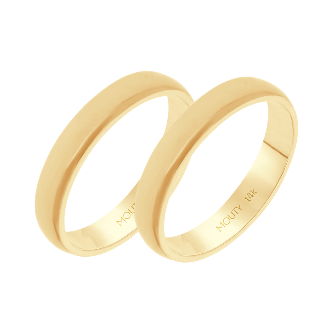 Duo of Julián hoops in 14k yellow gold (4mm) 