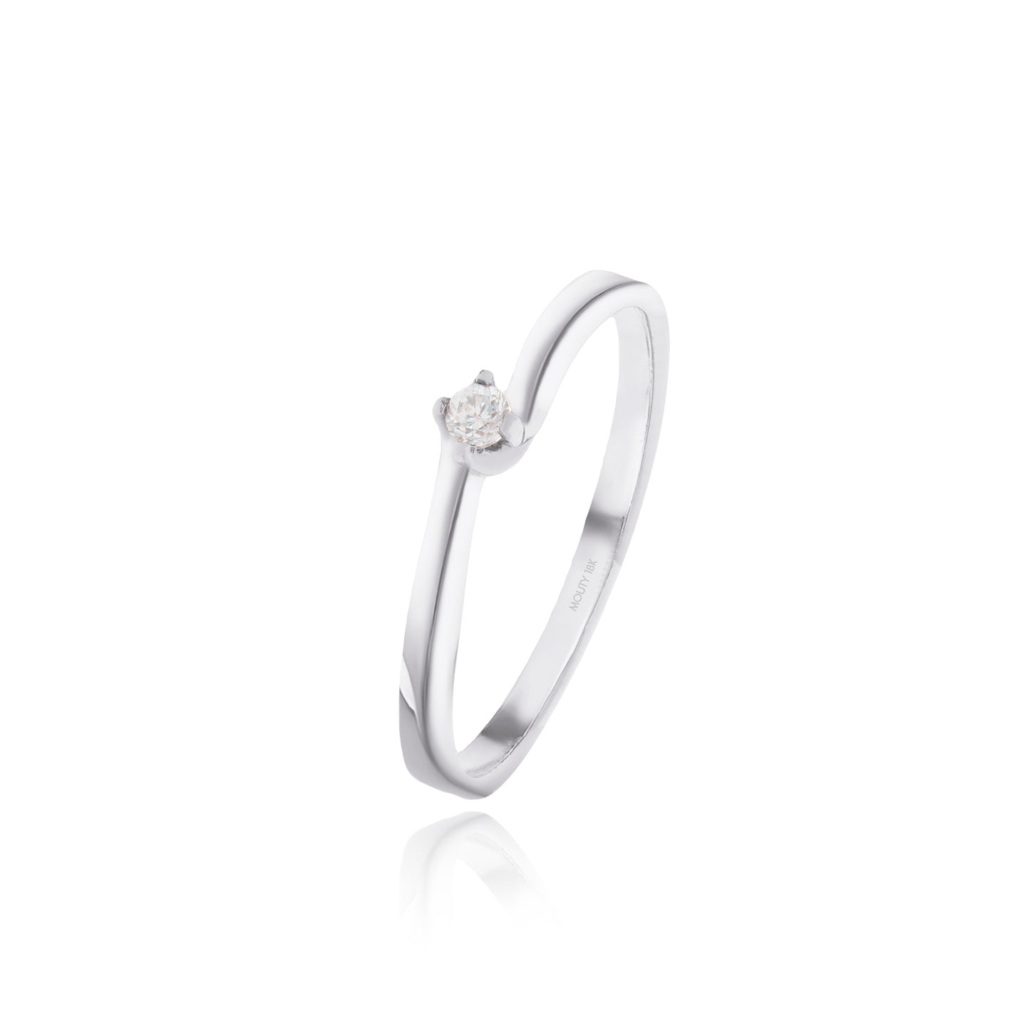 Olivia ring in 18k white gold with zirconia 