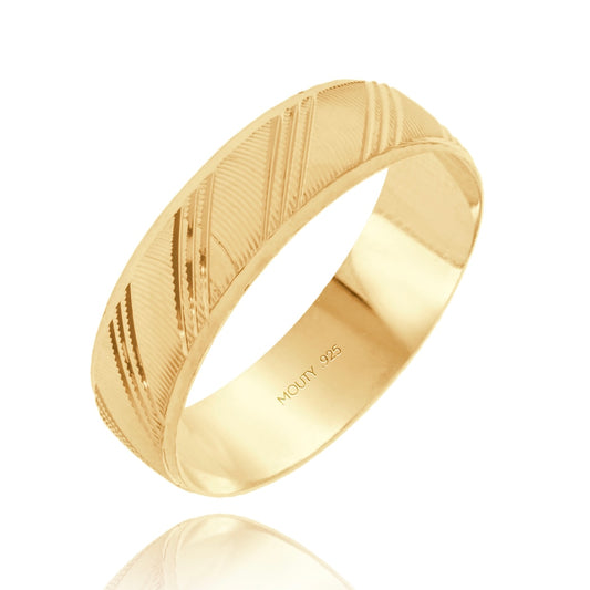 Milan ring in silver with yellow gold plating