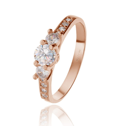 Cielo ring in 14k rose gold with white zirconia