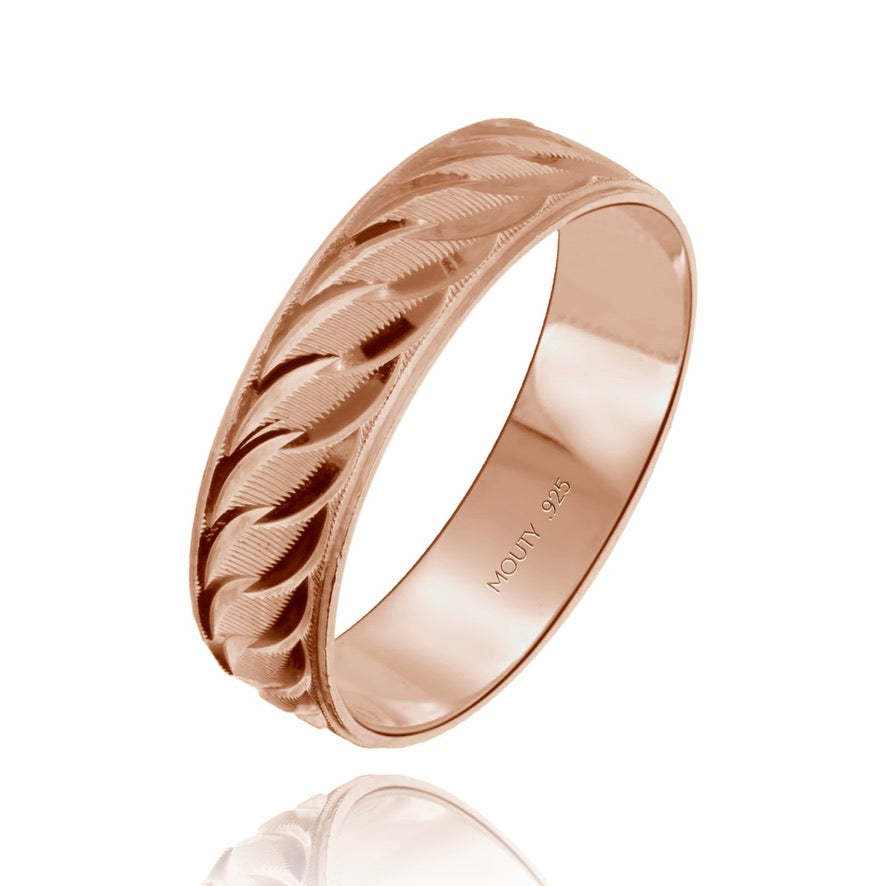 Edward ring in silver with rose gold plating