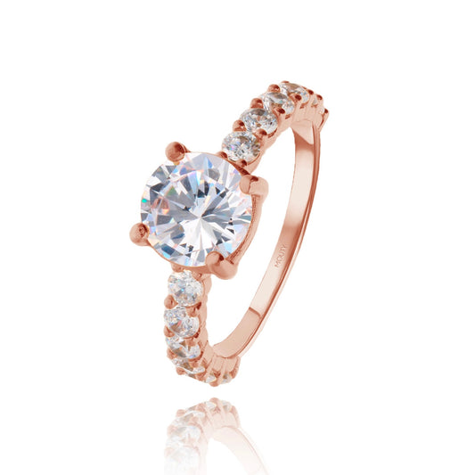 Cassie ring in silver with rose gold plating