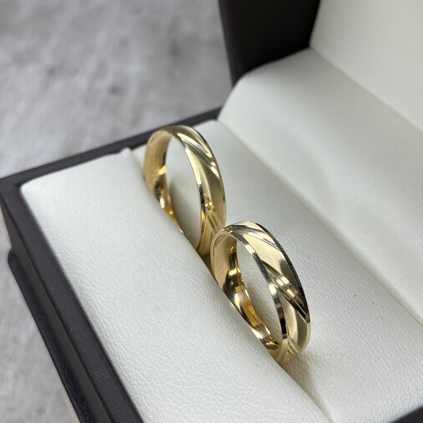 Pair of lightweight Charles hoops in 10k yellow gold (4mm) 