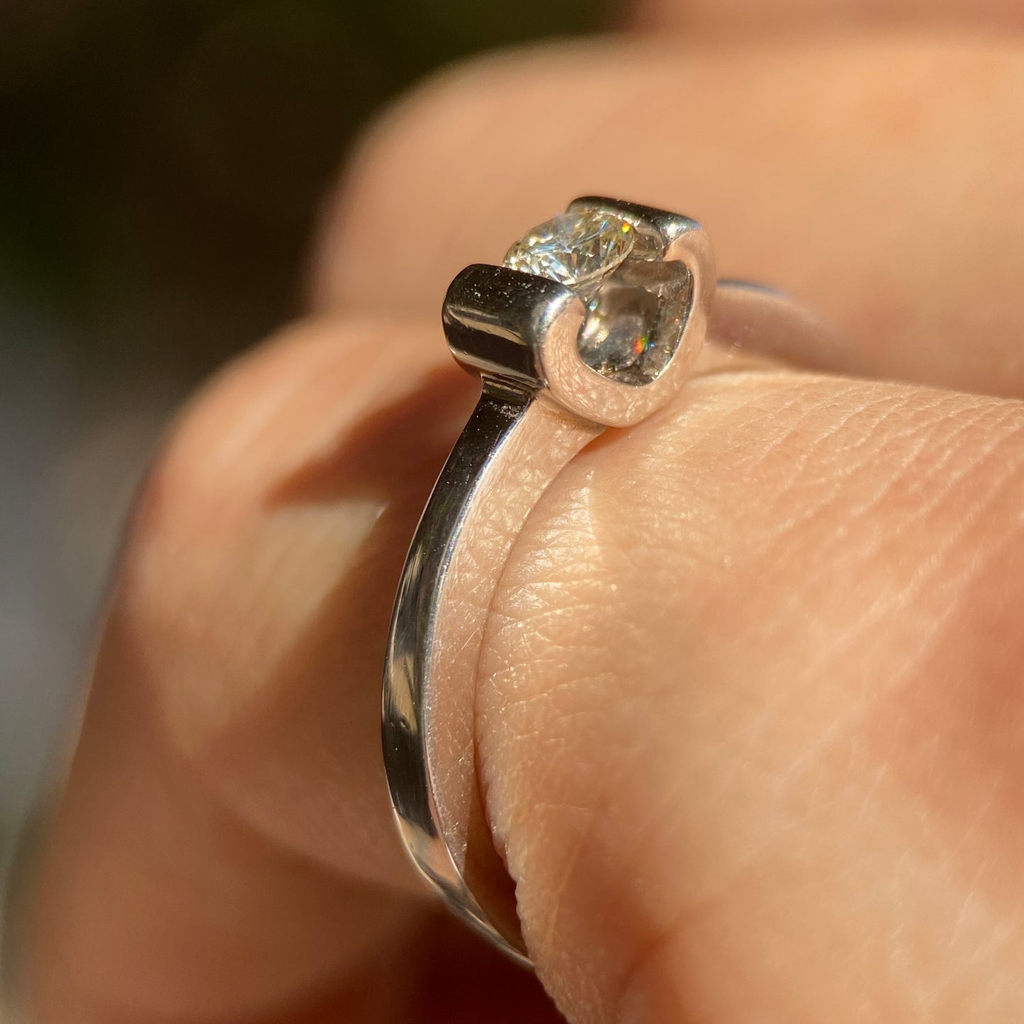 Ring in 14k white gold with diamond Mod: OF1238