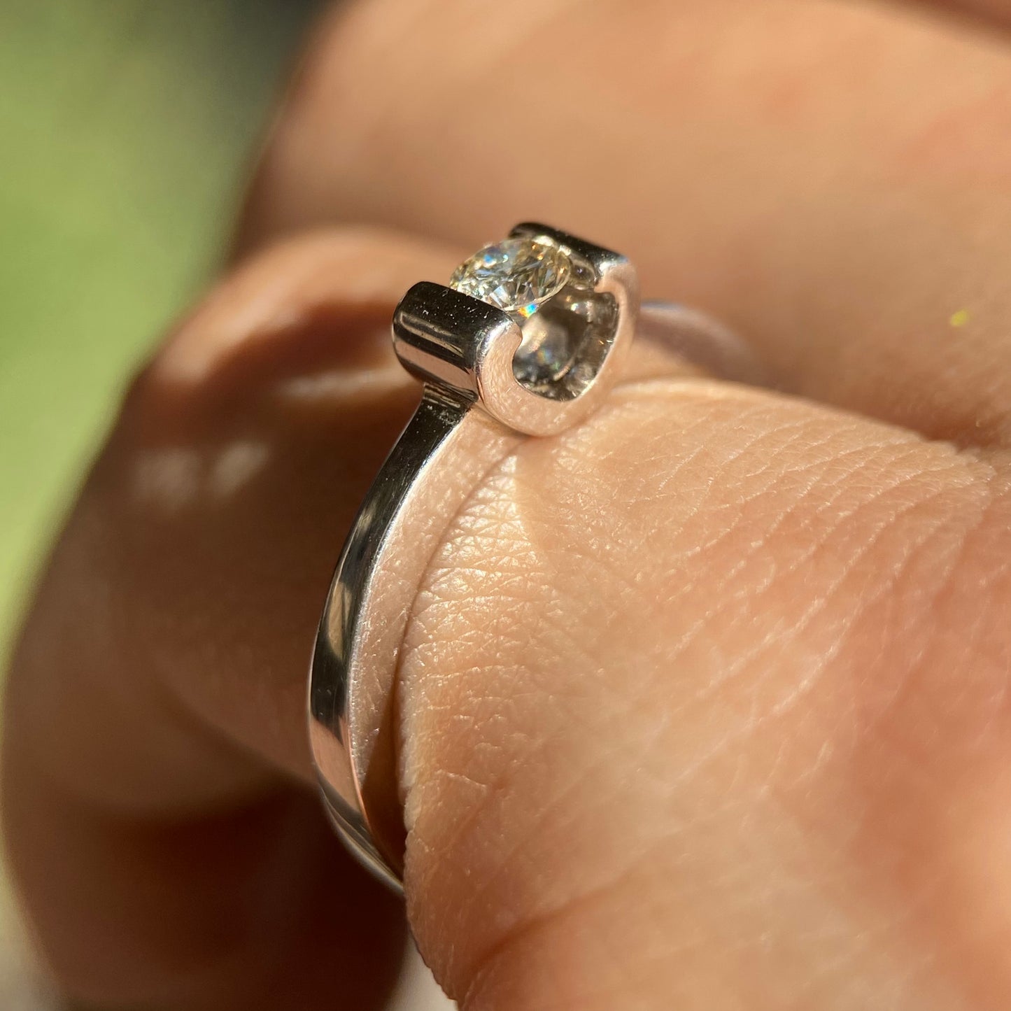 Ring in 14k white gold with diamond Mod: OF1238