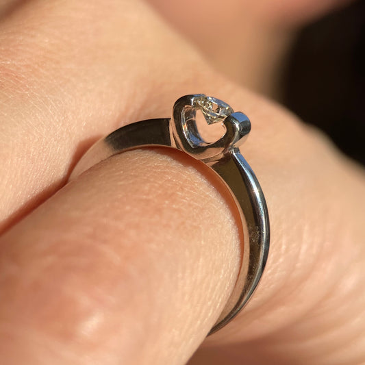 Ring in 14k white gold with diamond Mod: OF1238