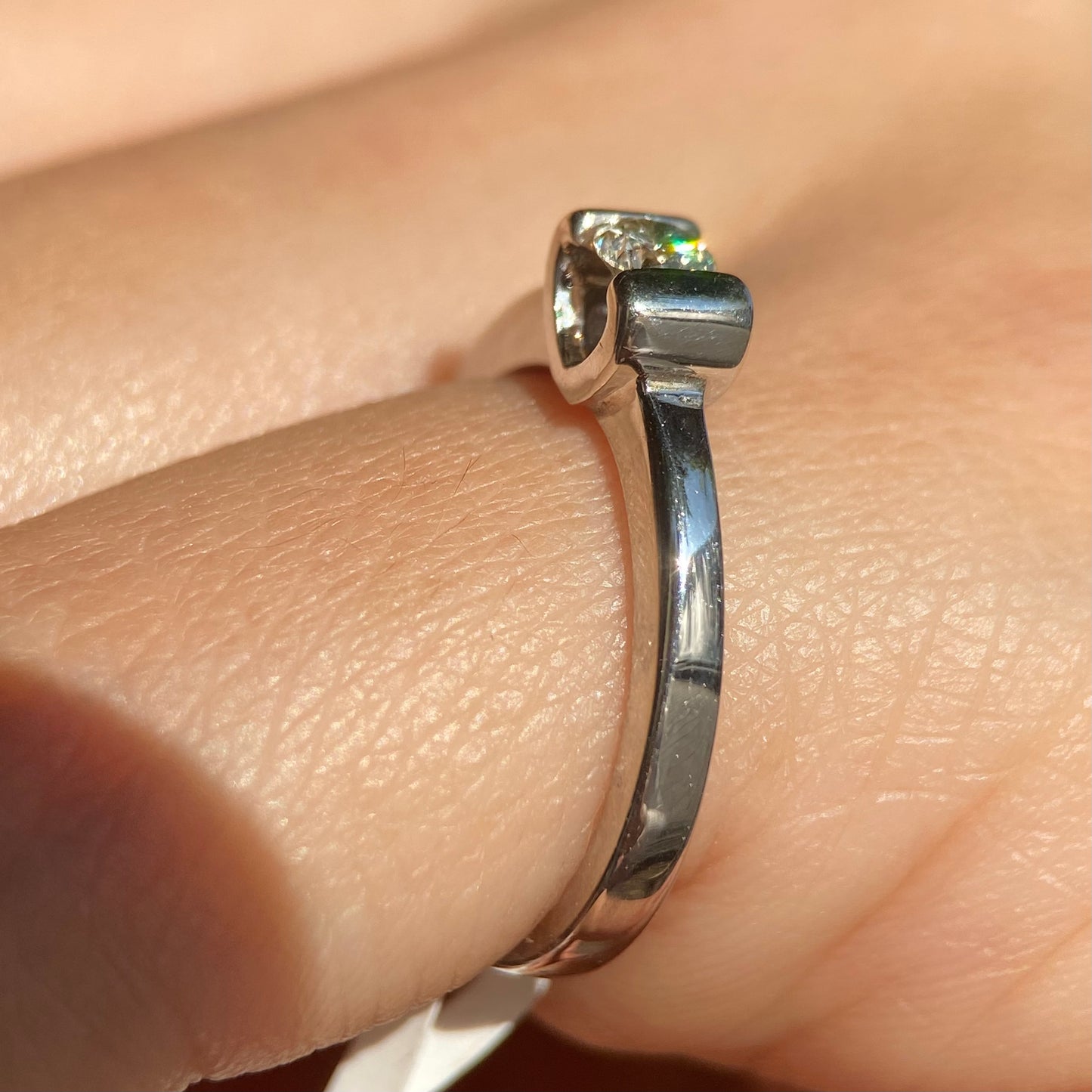 Ring in 14k white gold with diamond Mod: OF1238