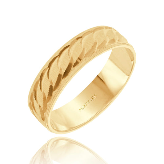 Edward ring in silver with yellow gold plating