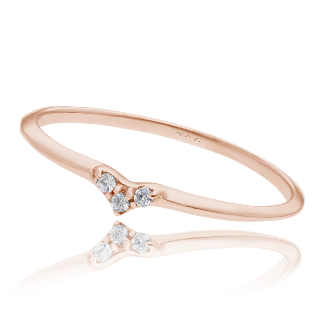 Angeline ring in silver with rose gold plating 