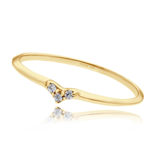 Angeline ring in silver with yellow gold plating