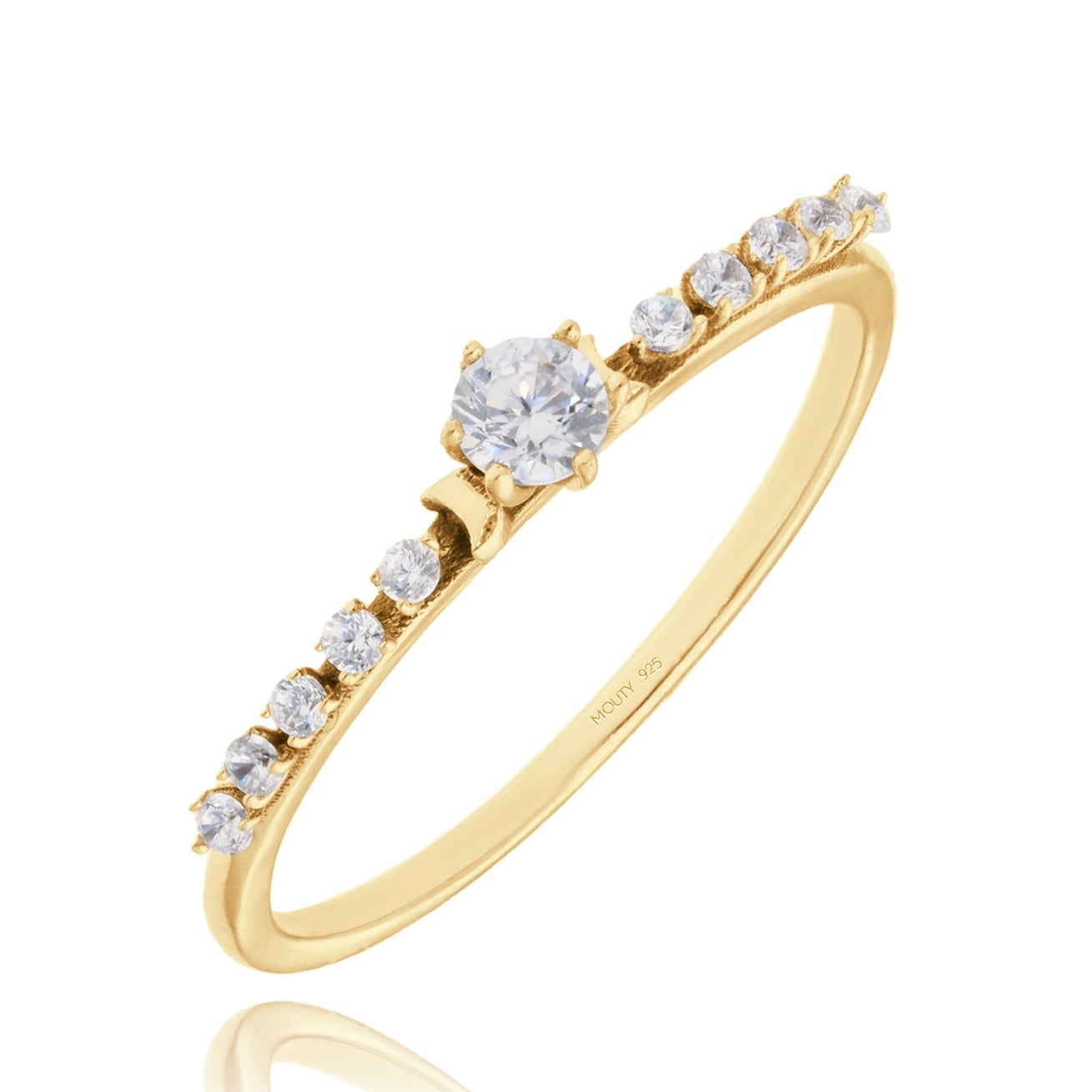 Danielle ring in silver with yellow gold plating